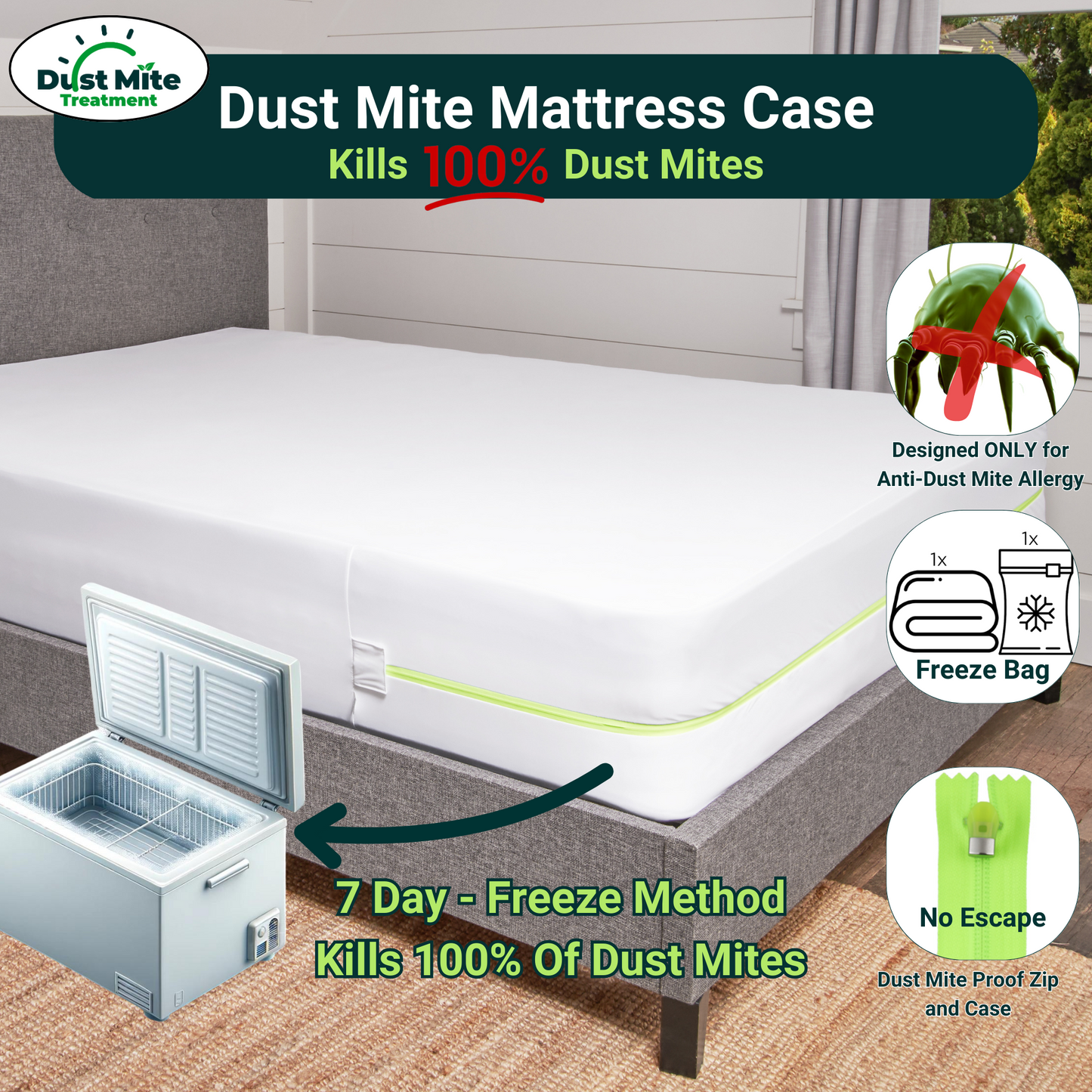 Image of Dust Mite Mattress Case that can be put in a freezer
